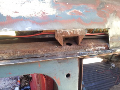 The rusted roof section was cut out  50mm larger than the rust.