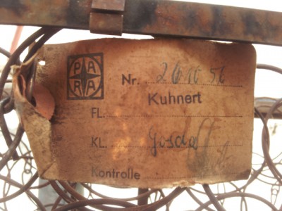 I get a warm feeling when I find had written labels that have been dated. Looks like the seat was manufactured in 1956