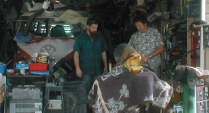 Steve &amp;amp; Luke examine parts of the front end.